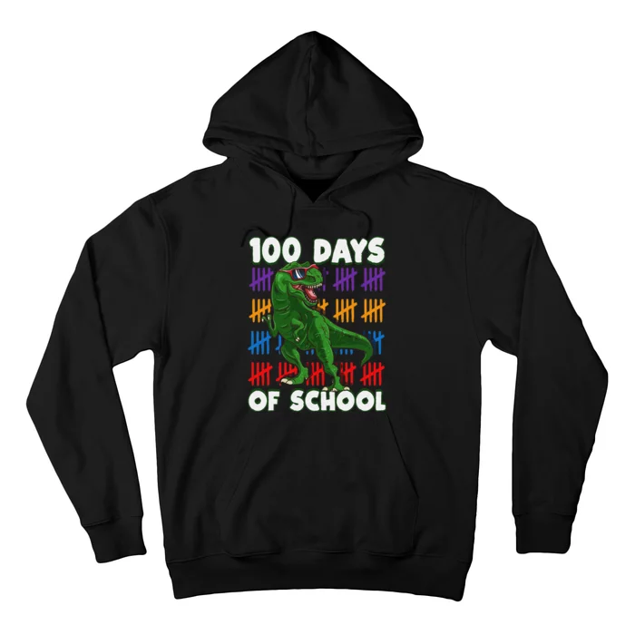 Funny 100 Days Of School 100th Day Of School Dino Hoodie