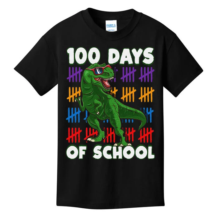 Funny 100 Days Of School 100th Day Of School Dino Kids T-Shirt