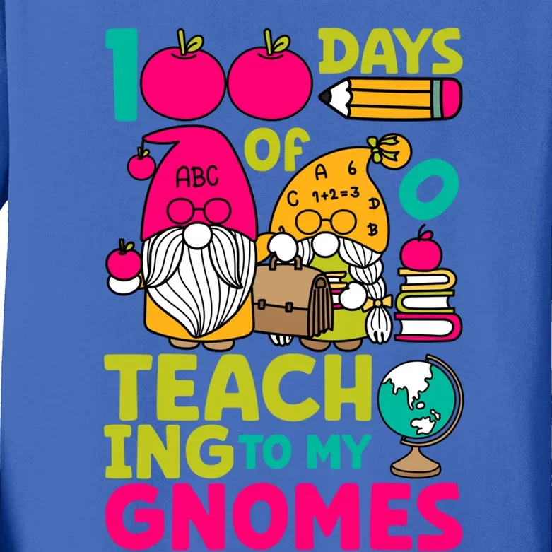 Funny 100 Days Of Teaching My Gnomes Teacher Costume Meaningful Gift Kids Long Sleeve Shirt