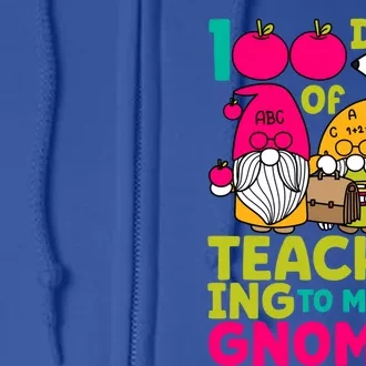 Funny 100 Days Of Teaching My Gnomes Teacher Costume Meaningful Gift Full Zip Hoodie