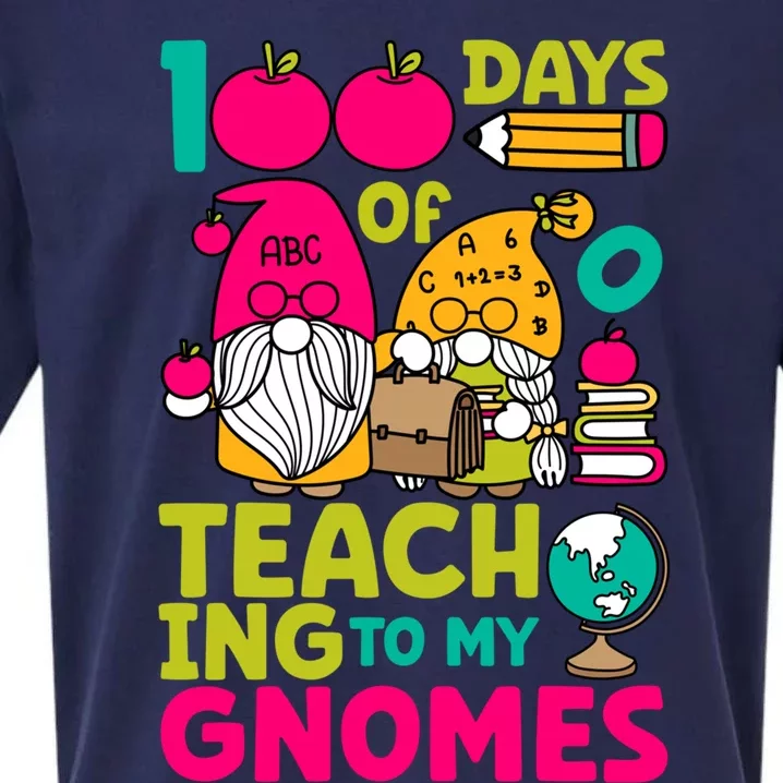 Funny 100 Days Of Teaching My Gnomes Teacher Costume Meaningful Gift Sueded Cloud Jersey T-Shirt