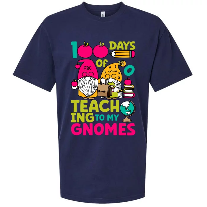 Funny 100 Days Of Teaching My Gnomes Teacher Costume Meaningful Gift Sueded Cloud Jersey T-Shirt