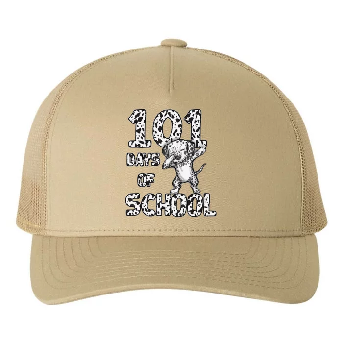 Funny 101 Days School Dabbing Dalmatian Dog 100 Days Teacher Yupoong Adult 5-Panel Trucker Hat