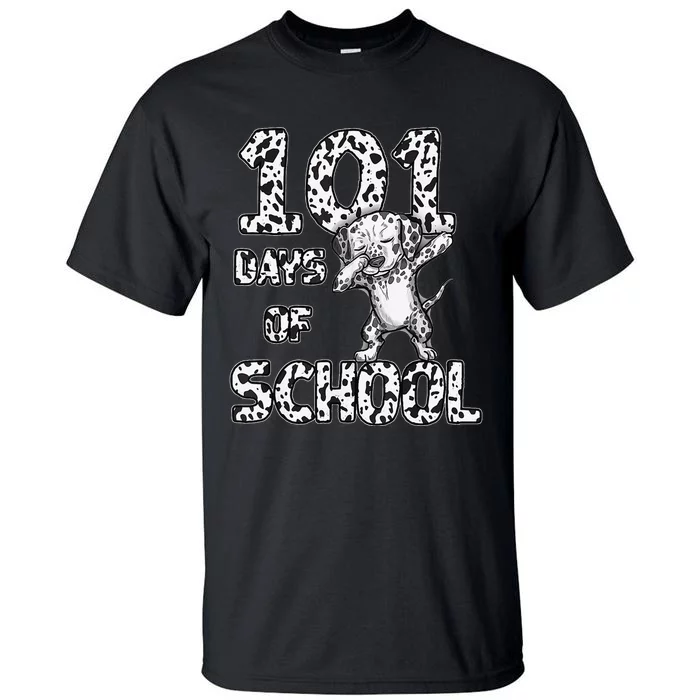 Funny 101 Days School Dabbing Dalmatian Dog 100 days Teacher Tall T-Shirt