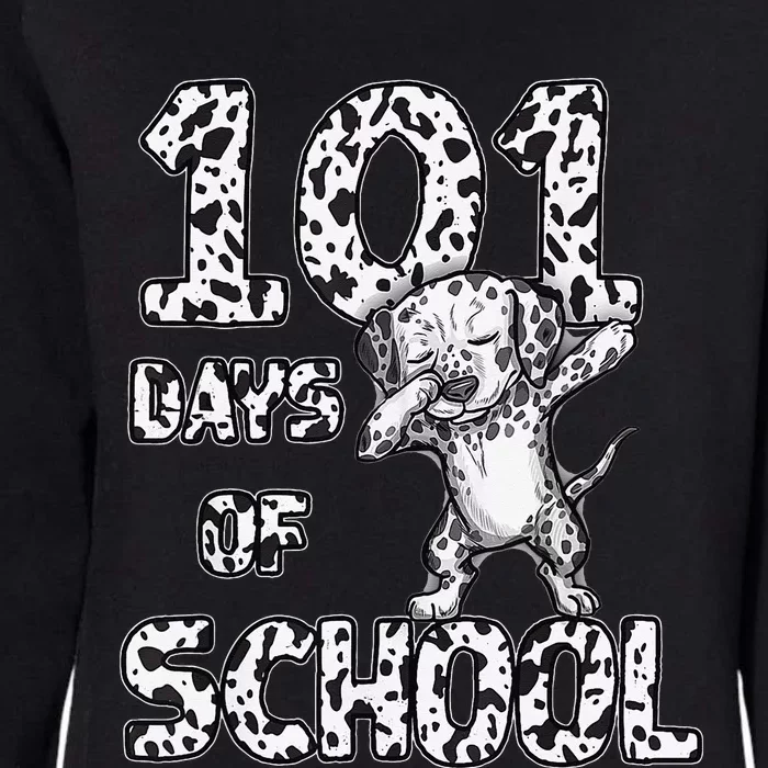 Funny 101 Days School Dabbing Dalmatian Dog 100 days Teacher Womens California Wash Sweatshirt