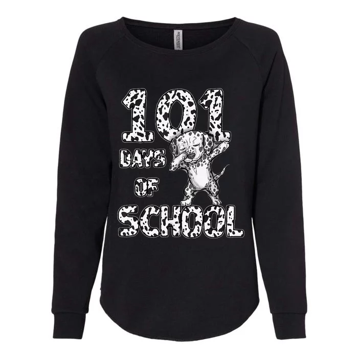 Funny 101 Days School Dabbing Dalmatian Dog 100 days Teacher Womens California Wash Sweatshirt