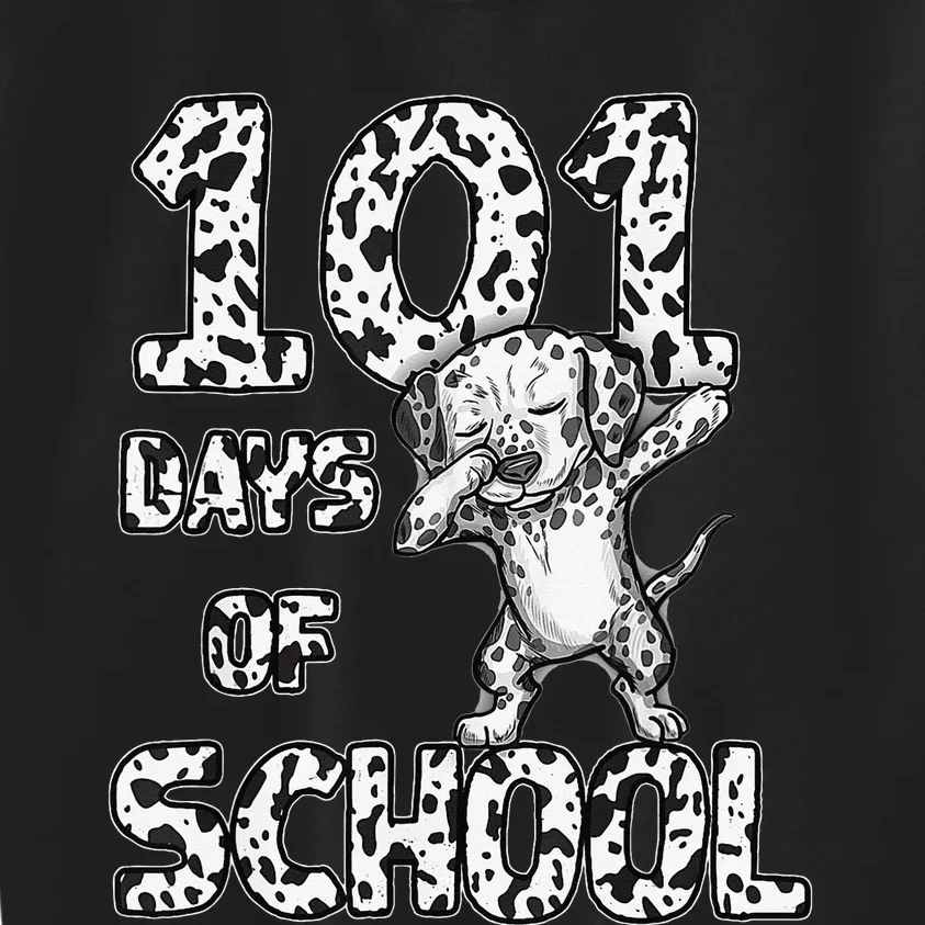 Funny 101 Days School Dabbing Dalmatian Dog 100 days Teacher Kids Sweatshirt