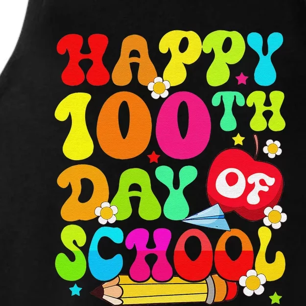 funny 100 Days Of School Teacher And Student Ladies Tri-Blend Wicking Tank