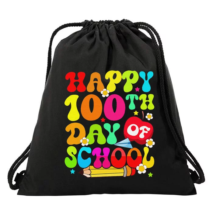 funny 100 Days Of School Teacher And Student Drawstring Bag