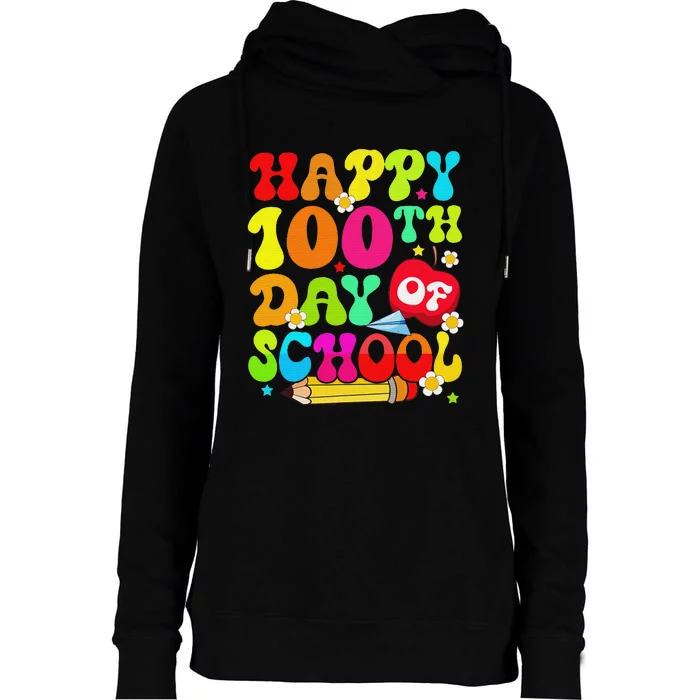 funny 100 Days Of School Teacher And Student Womens Funnel Neck Pullover Hood