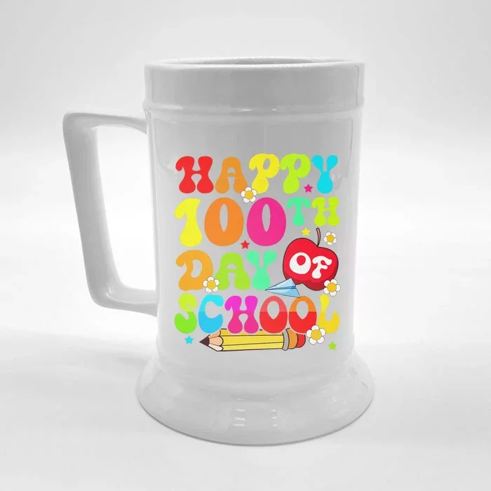 funny 100 Days Of School Teacher And Student Front & Back Beer Stein