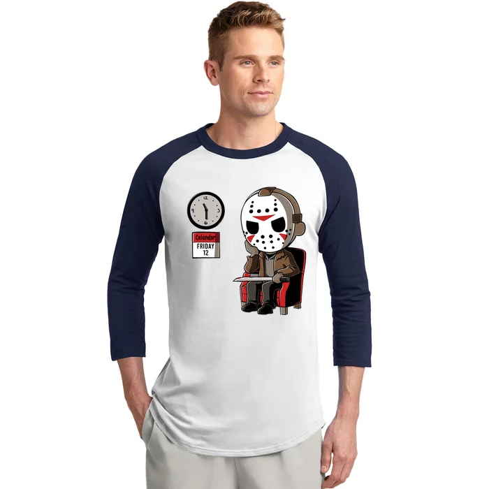 Friday 12th Funny Halloween Horror Movie Humor Baseball Sleeve Shirt