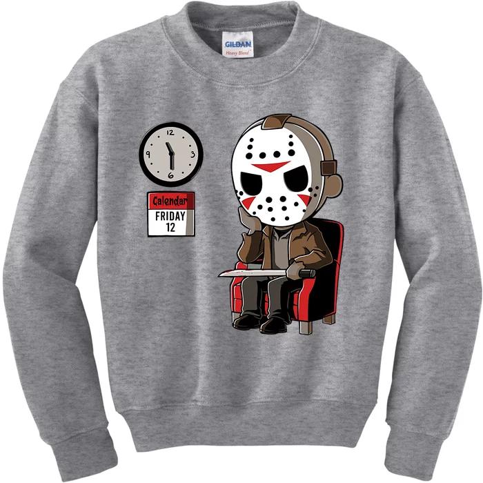 Friday 12th Funny Halloween Horror Movie Humor Kids Sweatshirt