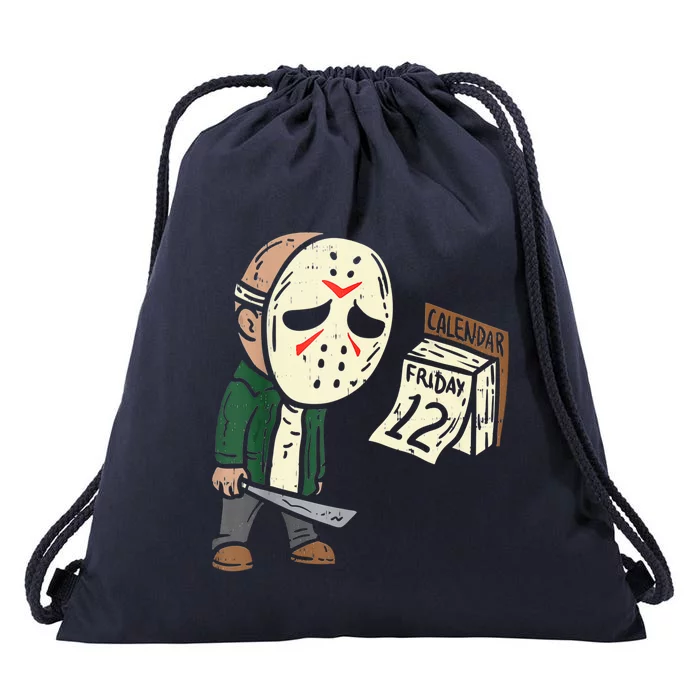 Friday 12th Funny Halloween Horror Movie Humor Drawstring Bag