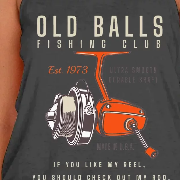 Funny 1973 Fishing Birthday Old Fart 50th for Fisherman Women's Knotted Racerback Tank