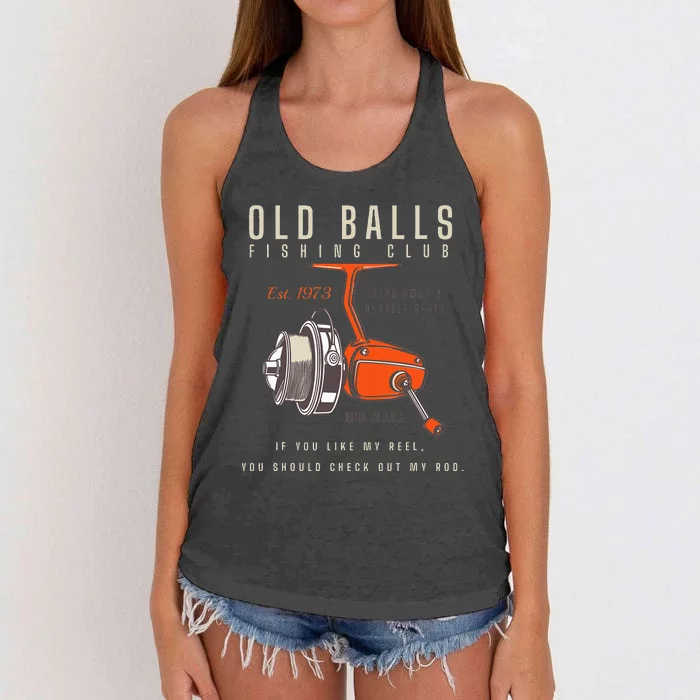 Funny 1973 Fishing Birthday Old Fart 50th for Fisherman Women's Knotted Racerback Tank