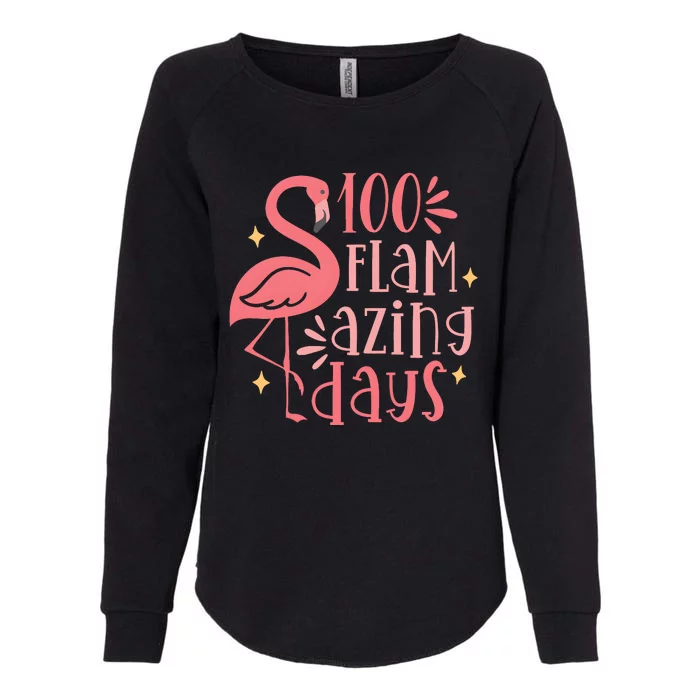 Flamingo 100 Flamazing Days 100 Days Of School Womens California Wash Sweatshirt