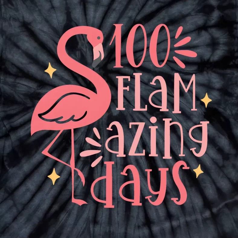 Flamingo 100 Flamazing Days 100 Days Of School Tie-Dye T-Shirt