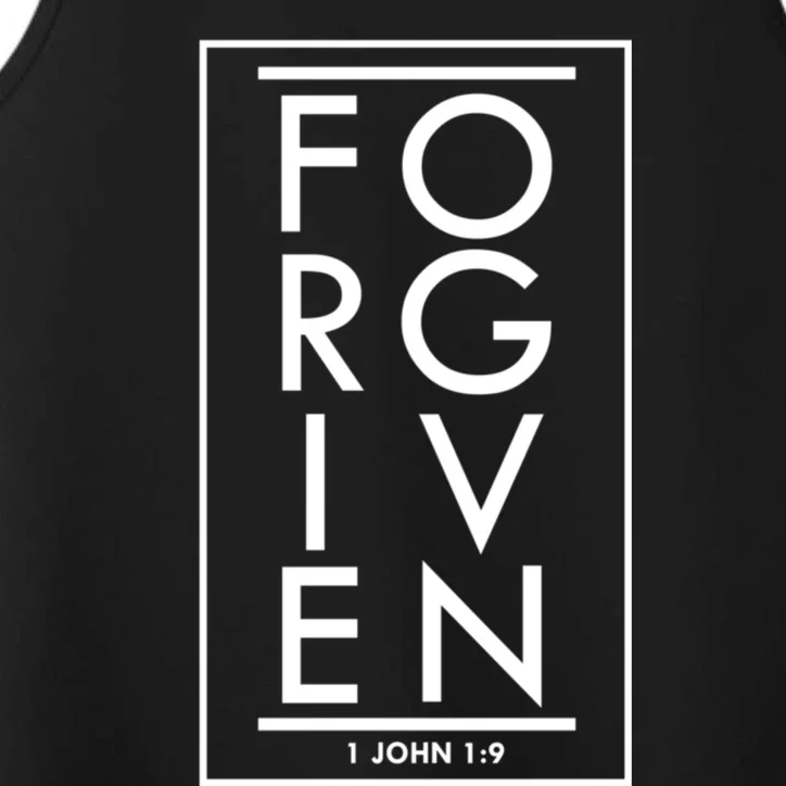 Forgiven 1 John 1:9 Bible Scripture Verse Christian Performance Tank