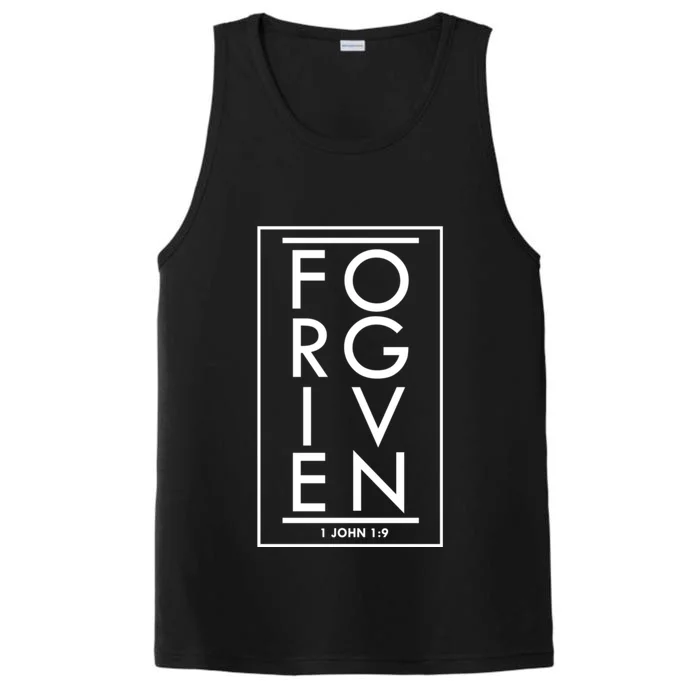 Forgiven 1 John 1:9 Bible Scripture Verse Christian Performance Tank