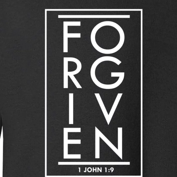 Forgiven 1 John 1:9 Bible Scripture Verse Christian Toddler Sweatshirt