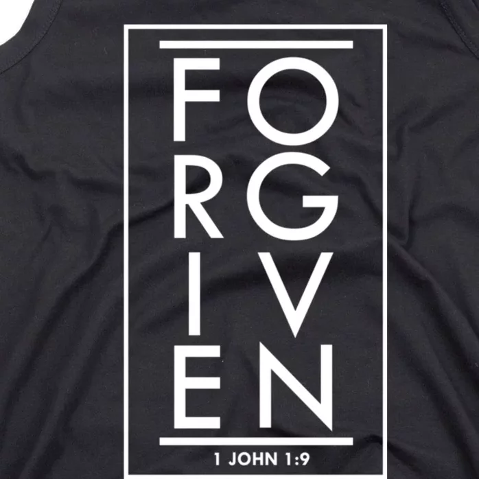 Forgiven 1 John 1:9 Bible Scripture Verse Christian Tank Top