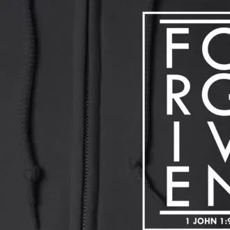 Forgiven 1 John 1:9 Bible Scripture Verse Christian Full Zip Hoodie