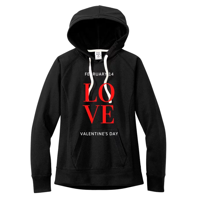 February 14 Love Valentine's Day Funny Singles Awareness Day Gift Women's Fleece Hoodie