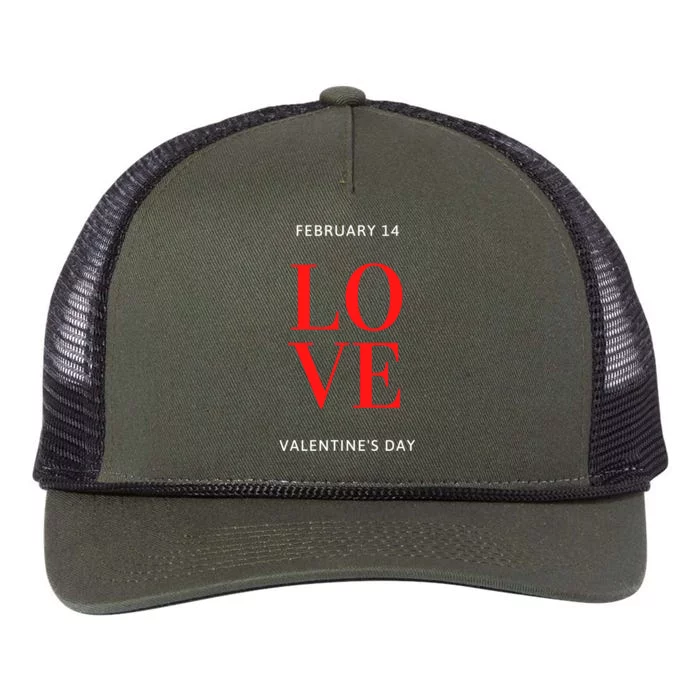 February 14 Love Valentine's Day Funny Singles Awareness Day Gift Retro Rope Trucker Hat Cap