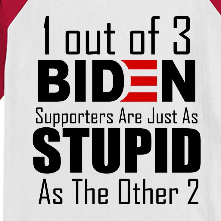 Funny 1 Out Of 3 Biden Supporters Are Just As The Other 2 Kids Colorblock Raglan Jersey