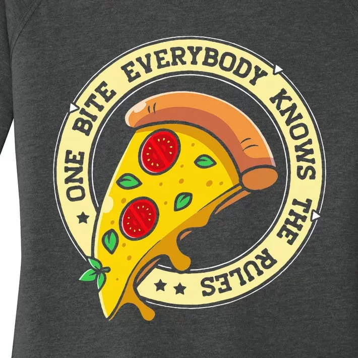 Funny 1 Pizza Everybody Knows The Rules Women's Perfect Tri Tunic Long Sleeve Shirt