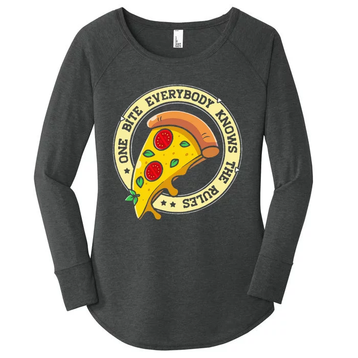 Funny 1 Pizza Everybody Knows The Rules Women's Perfect Tri Tunic Long Sleeve Shirt