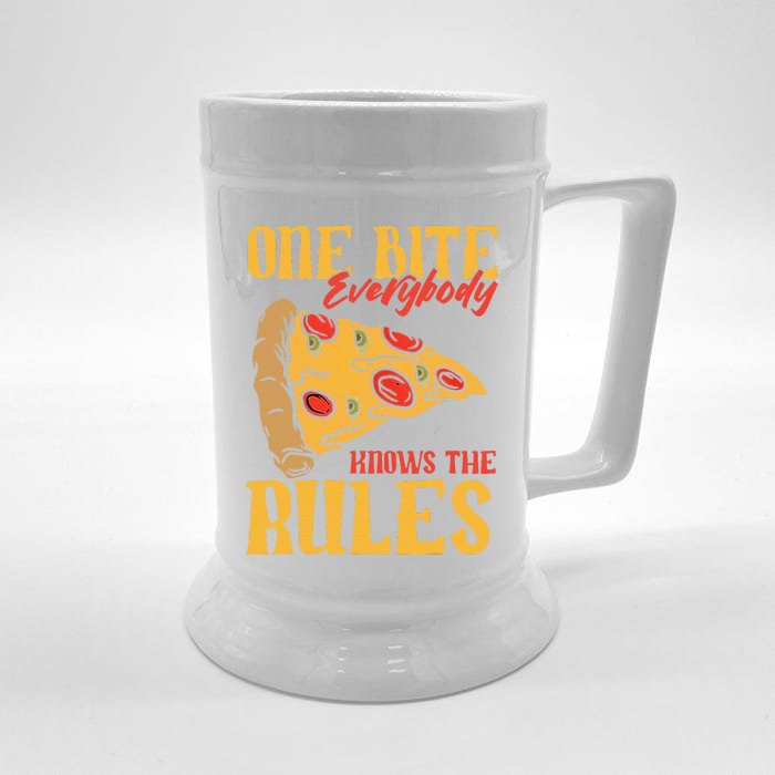 Funny 1 Pizza Everybody Knows The Rules Food Lover Front & Back Beer Stein