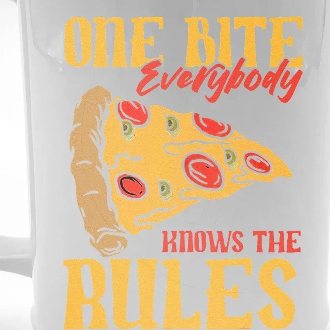 Funny 1 Pizza Everybody Knows The Rules Food Lover Front & Back Beer Stein