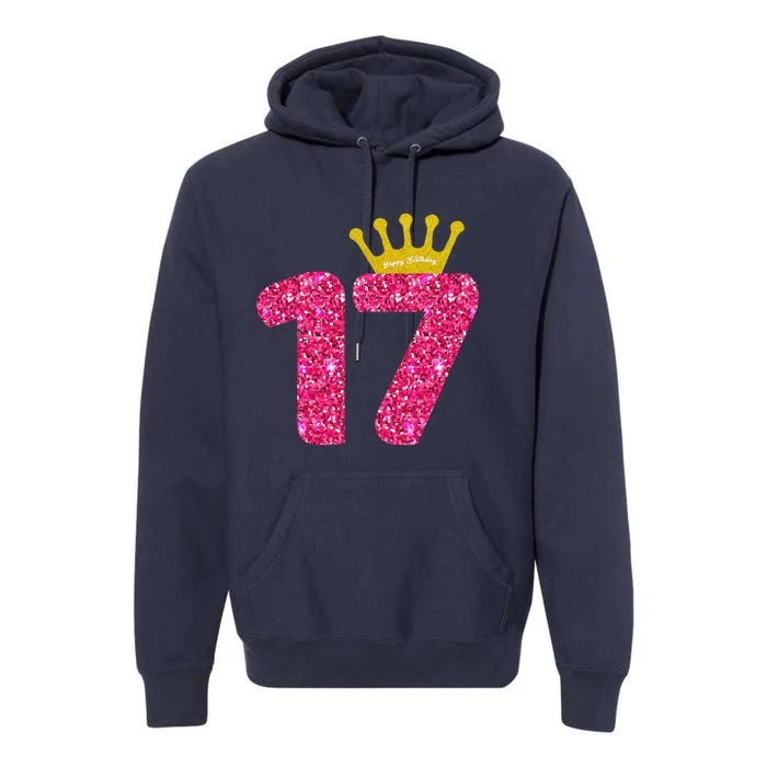 Funny 17th Party Number 17 Year Old 17th Birthday Premium Hoodie