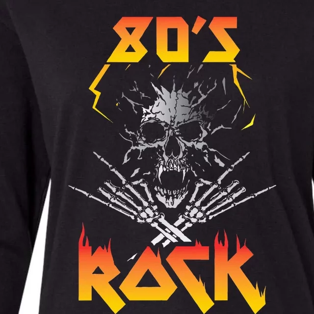 Faded 1980s Rock Roll For Eighties Rockers Band Womens Cotton Relaxed Long Sleeve T-Shirt