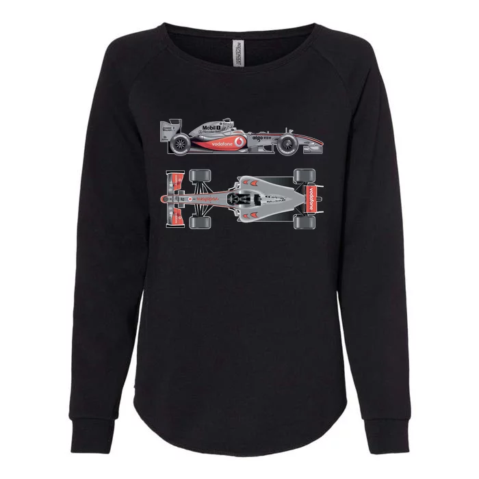 Formula 1 Race Car McLaren Mercedes Womens California Wash Sweatshirt