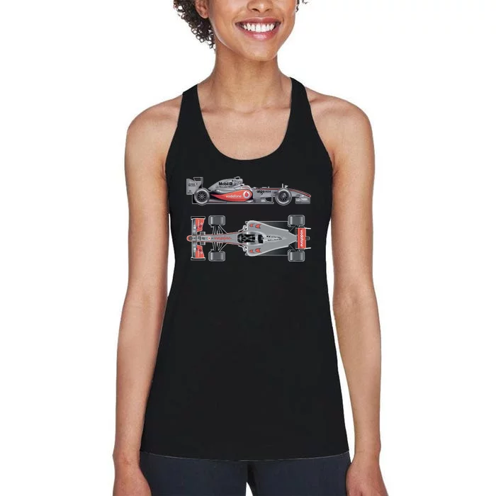 Formula 1 Race Car McLaren Mercedes Women's Racerback Tank