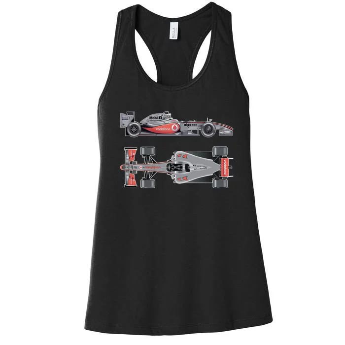 Formula 1 Race Car McLaren Mercedes Women's Racerback Tank