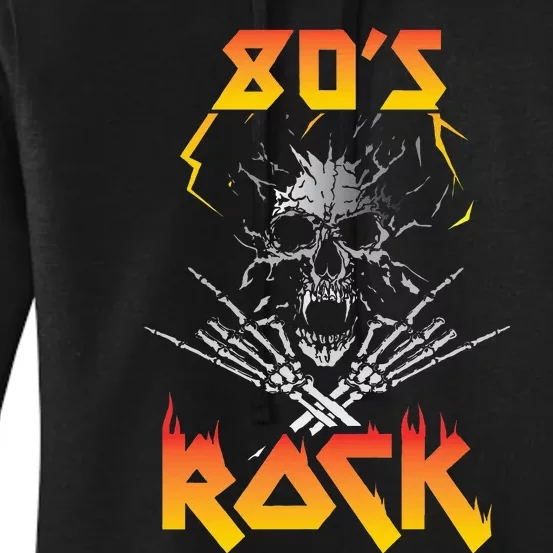 Faded 1980s Rock Roll For Eighties Rockers Band Women's Pullover Hoodie