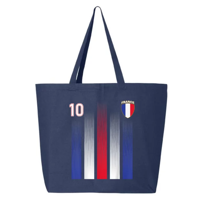 France 10 Soccer Jersey France Football Fan Soccer 25L Jumbo Tote