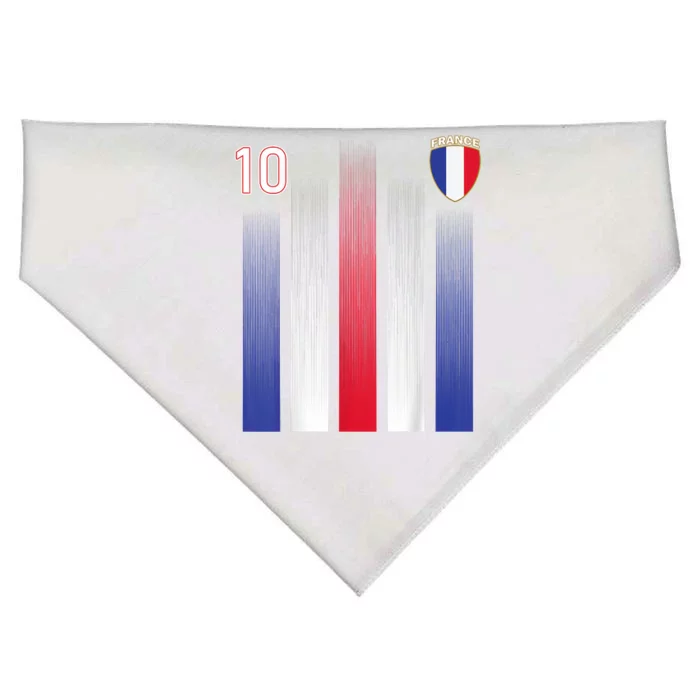 France 10 Soccer Jersey France Football Fan Soccer USA-Made Doggie Bandana