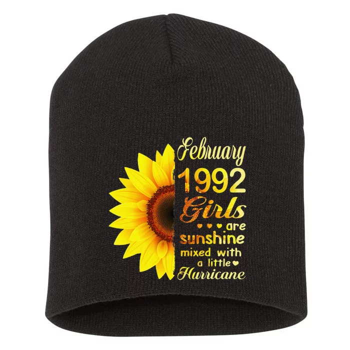 Februarys 1992 Sunflower 31st Birthday Short Acrylic Beanie