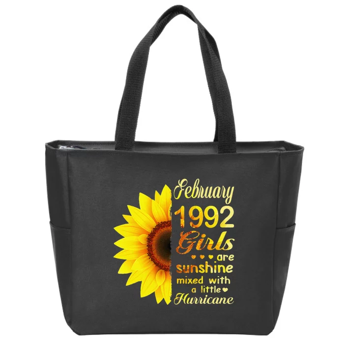 Februarys 1992 Sunflower 31st Birthday Zip Tote Bag