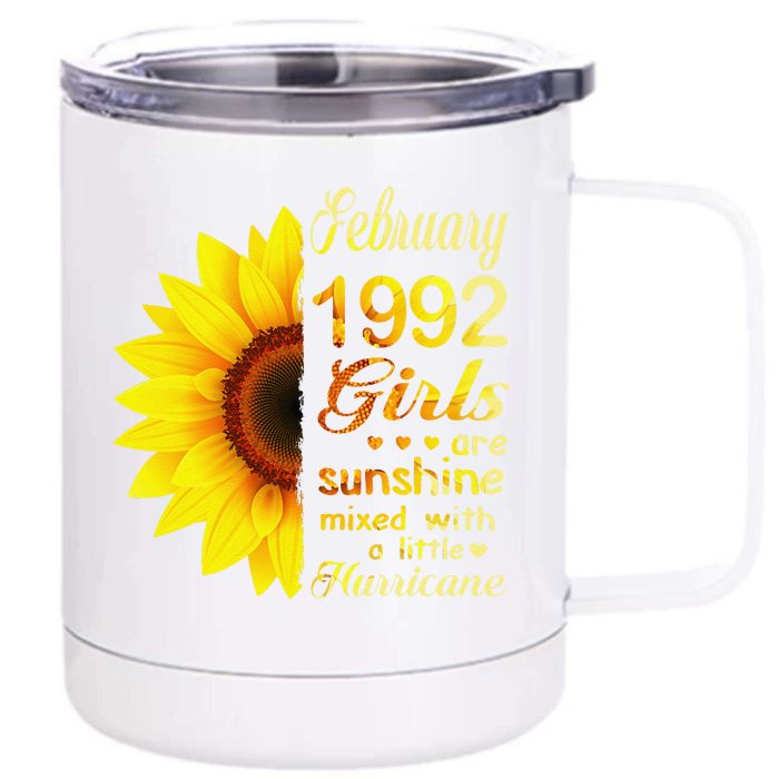 Februarys 1992 Sunflower 31st Birthday Front & Back 12oz Stainless Steel Tumbler Cup