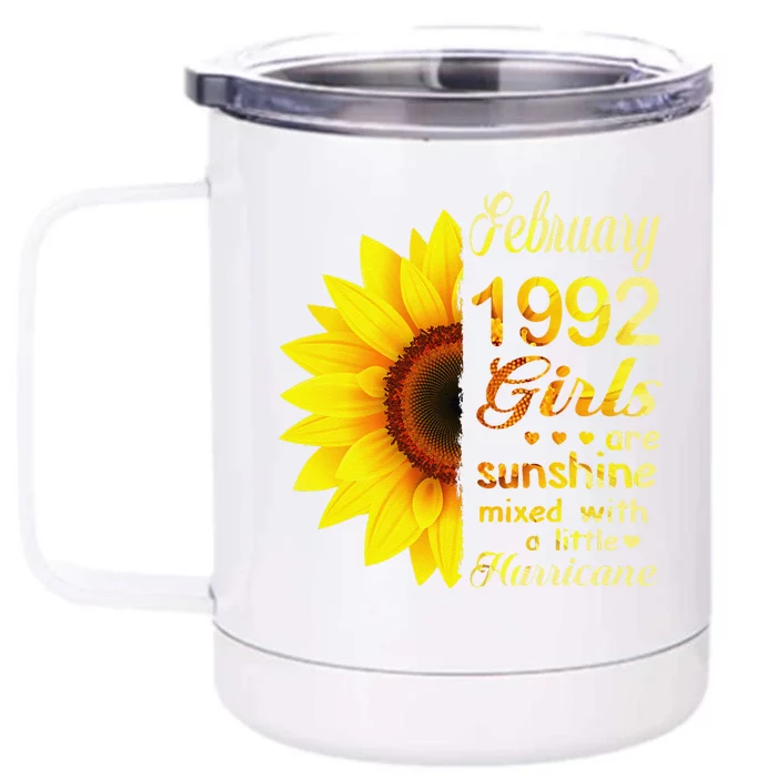 Februarys 1992 Sunflower 31st Birthday Front & Back 12oz Stainless Steel Tumbler Cup