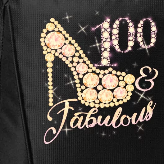 Fabulous & 100 Sparkly Heel 100th Birthday City Backpack