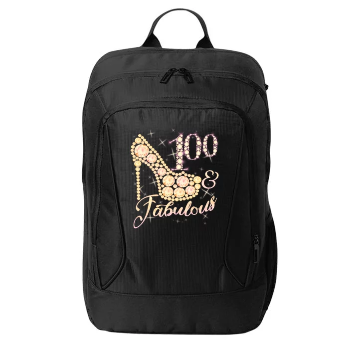 Fabulous & 100 Sparkly Heel 100th Birthday City Backpack