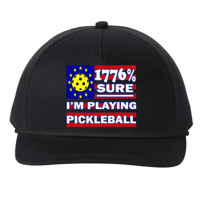 Funny 1776 Sure IM Playing Pickleball Snapback Five-Panel Rope Hat