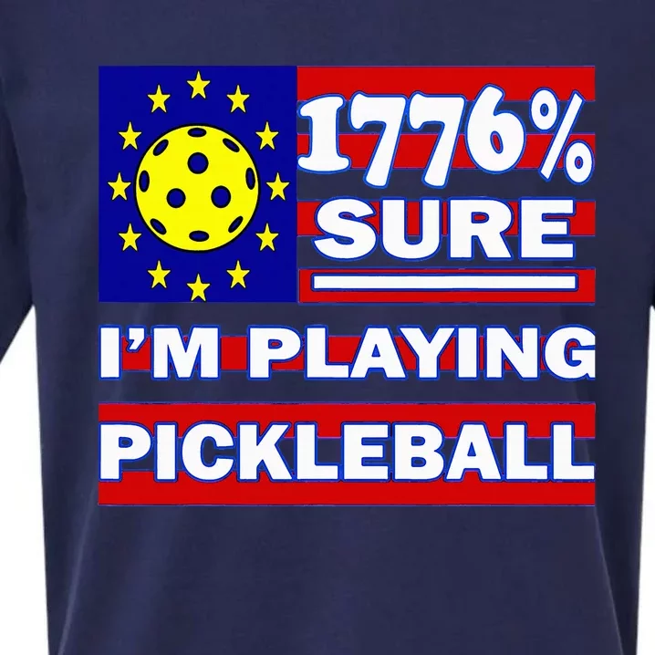 Funny 1776 Sure IM Playing Pickleball Sueded Cloud Jersey T-Shirt